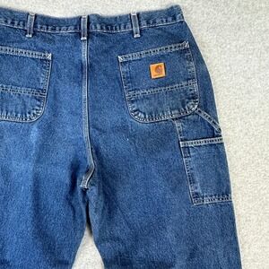 Carhartt Mens Carpenter Jeans Blue Denim Relaxed Fit Work Pants 38x30 Distressed